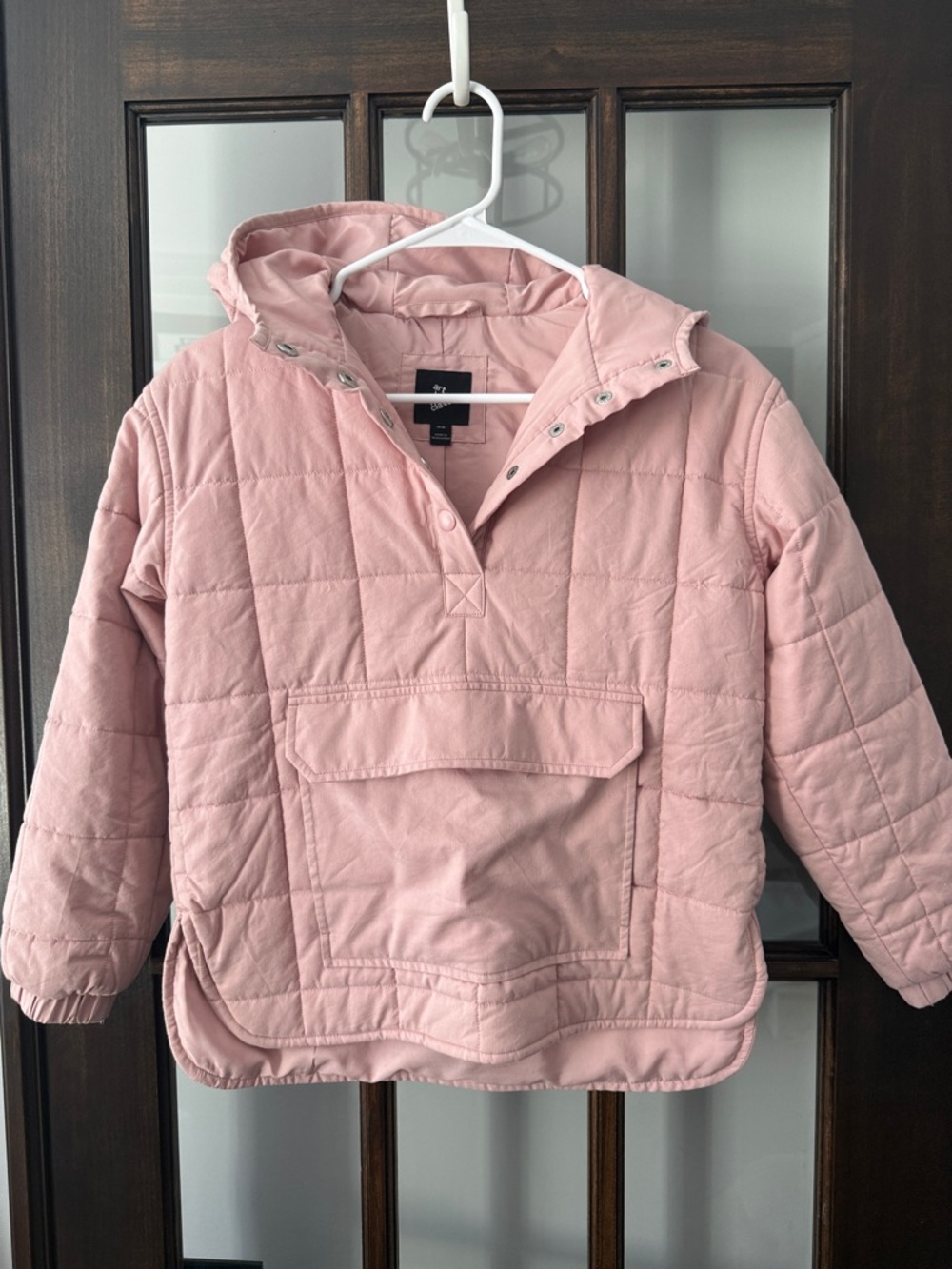 art class Pink Quilted Pullover Hooded Jacket